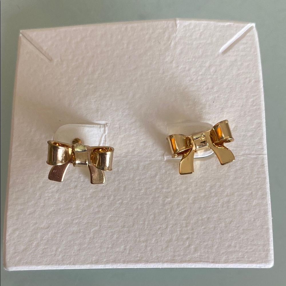 American Eagle Gold Bow Earrings - Picture 3 of 3